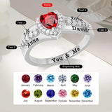 Copper Sterling Silver Personalized Birthstone High School College Class Ring Graduation Memorial Rings Gifts for Her