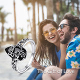 Sterling Silver Vintage Flower Rose Flower Tree Tree of Life Ring for Women