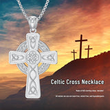 14K Gold Plated Celtic Vikin Cross Pendant Necklace Irish Jewelry Religious Protective Gift