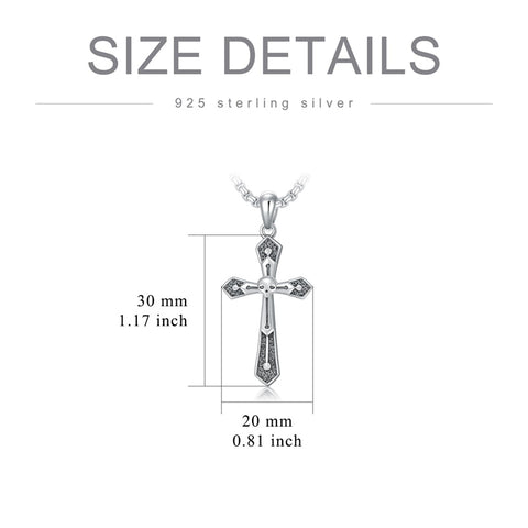 Sterling Silver Cross Christian Pendant Necklace
