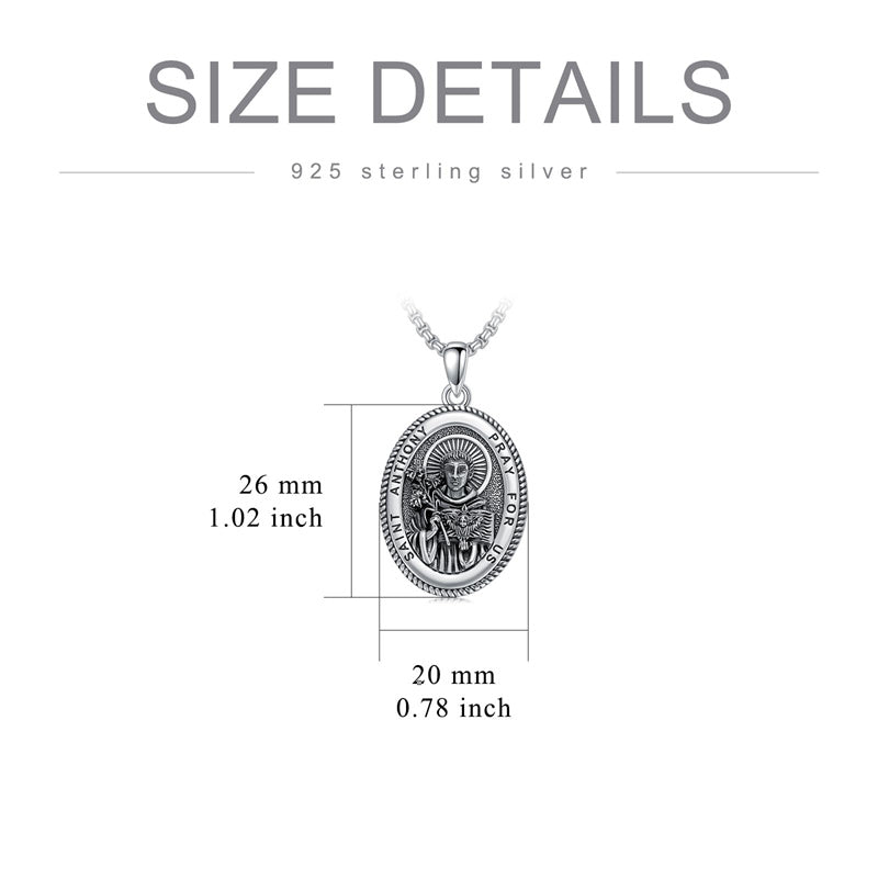 Sterling Silver Saint Joseph St Michael Saint Peter Saint Christopher Religious Pendant Necklace