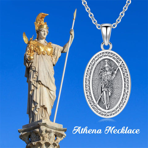 Sterling Silver Medusa Triple Moon Goddess Athena Pendant Necklace for Women