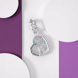 Sterling Silver Cubic Zircon Sister Couple Bead Charms with  Engraved