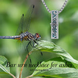 Sterling Silver  Bar Dragonfly  Butterfly Urn Necklaces for Ashes