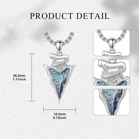 Sterling Silver Turquoise Celtic Knot Arrow Head Pendant Necklace