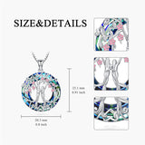Sterling Silver Crystal Tree of Life Family Pendant Necklace for 1 to 5 Children