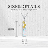 Sterling Silver  Opal Personalized Engraved Bar Pet  Butterfly Dragonfly Tree of Life  Urn Necklace for Ashes