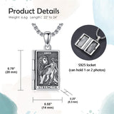Sterling Silver Sun Moon Lovers Tarot Card Photo Locket Necklace