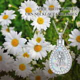 Sterling Silver Teardrop Opal 12 Birth Flower Urn Necklaces for Ashes