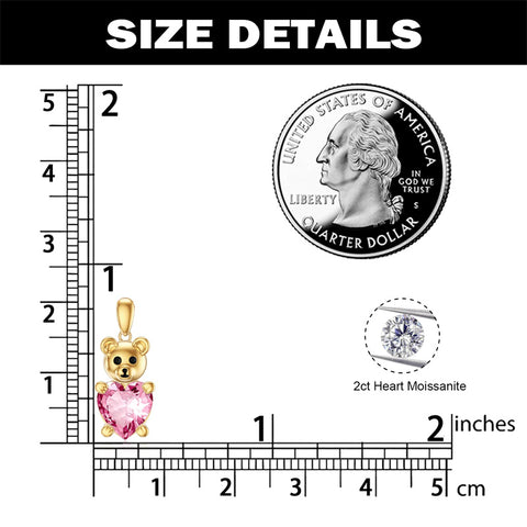 14K Yellow Gold Bear Pendant Necklace