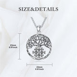 Sterling Silver Jerusalem Tree of Life Cross Religious Pendant Necklace