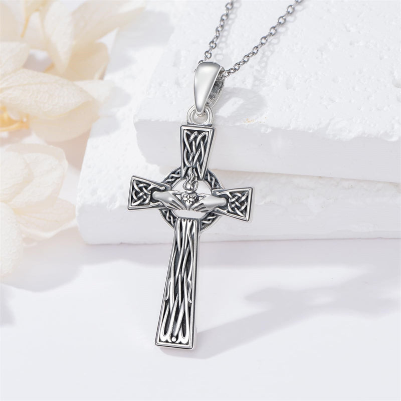 Sterling Silver Medusa Goddess Hand & Heart Ma’at Goddess Nefertiti Goddess Religious Pendant Necklace