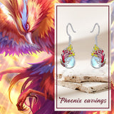 Sterling Silver Moonstone Phoenix Dangle Earrings