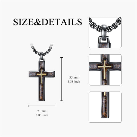 Sterling Silver Cross Religious Necklace for Men