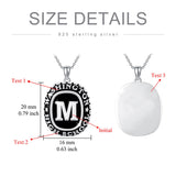 Sterling Silver Personalized Initial High School College University Pendant Necklace Graduation Gift