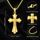 Cross Pendant Necklace  14K Gold Plated Christian Faith Jewelry
