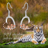 Sterling Silver Tiger Red Panda Elephant  Red Cardinal Dangle Earrings