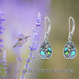 Sterling Silver Abalone Shell Filigree Dragonfly Butterfly Bee Hummingbird Leverback Earrings