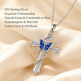 Sterling Silver Cross Pendant Necklace Gift for Anniversary Christmas