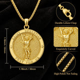 Patron Saint Medal Gold Plated Catholic Pendant Christian Religious Necklace Amulet Jewelry