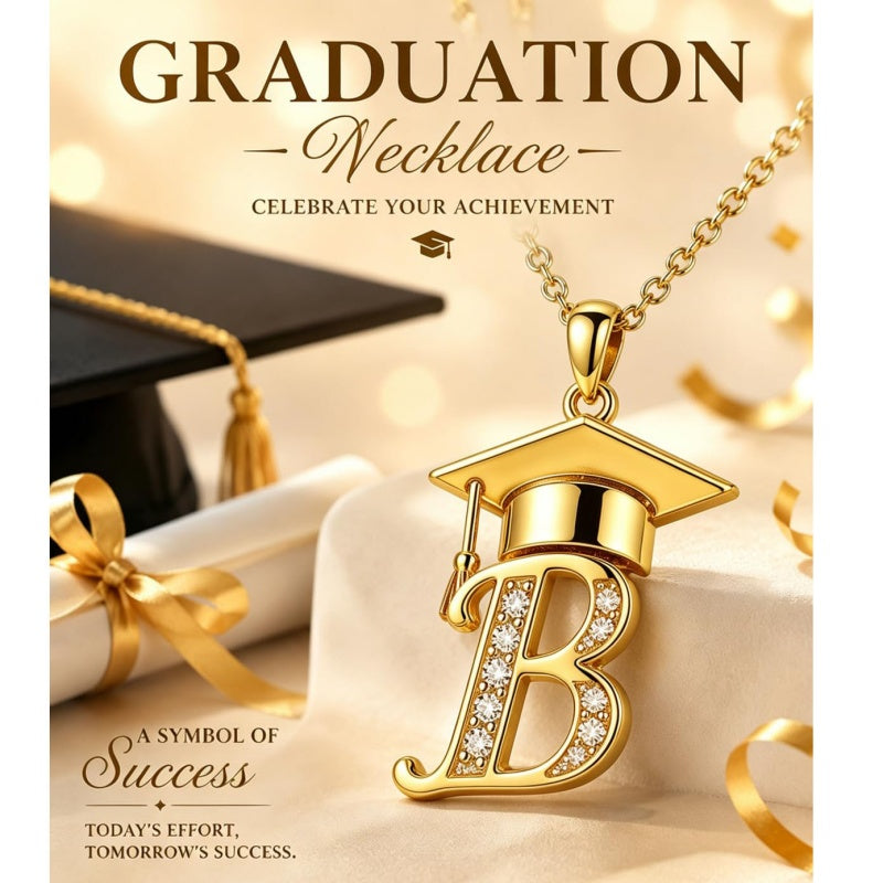 Initial  Graduation 14K Gold Plated Inspiring Grad Pendant Necklace Graduations Jewelry Gifts