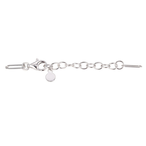 Sterling Silver Cubic Zirconia Horizontal Cross Paperclip Chain Bracelet