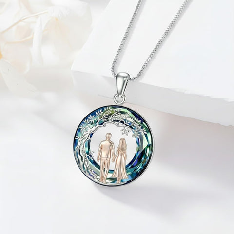 Sterling Silver  Crystal Tree of Life Mother Daughter Father Daughter Sisters Friends Pendant Necklace for Women