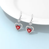 Sterling Silver Heart Cubic Zirconia Sunflower Rose Daisy Lily Lotus Hibiscus Dangle Earrings