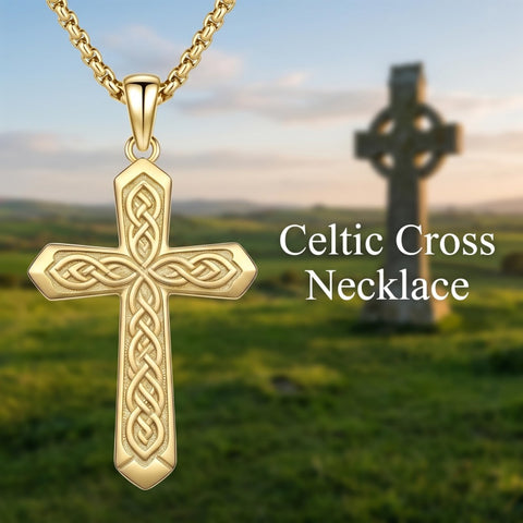 10K 14K 18K Gold Cross Pendant Necklace Religious Jewelry Gifts for Men and Women