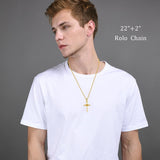 14K Gold Plated Cross Pendant Necklace Protection Jewelry Religious Gift