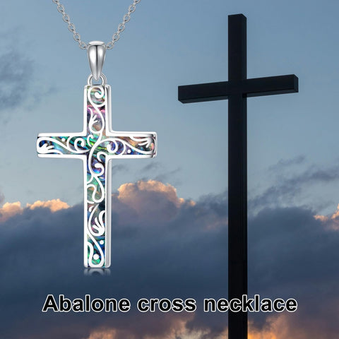 Sterling Silver Cross Pendant Necklace Christian Religious Jewelry Gifts for Anniversary