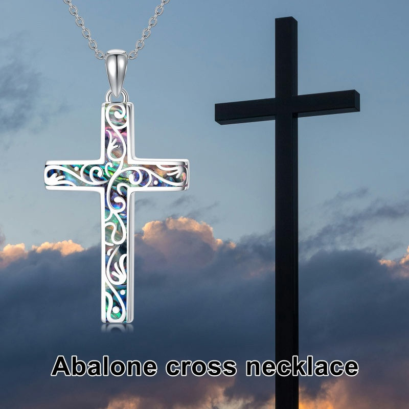 Sterling Silver Cross Pendant Necklace Christian Religious Jewelry Gifts for Anniversary
