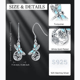 Sterling Silver Turquoise Dragonfly Dangle Earrings