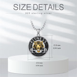 Sterling Silver Dragon Eagle Lion Tiger Wolf Pendant Necklace