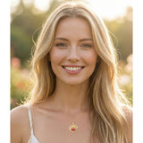 Double Birthstone Necklace 14K Gold Plated You Are My Sunshine Sunflower Necklace Heart Pendant Necklace