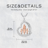 Sterling Silver Mother Daughter Father Daughter Sister Pendant Necklace Family Jewelry for Christmas Mother's Day