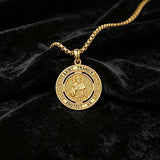 14K Gold Plated Patron Saint Necklace Saint Medal Catholic Amulet Jewelry