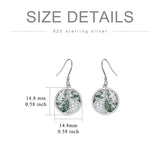 925 Sterling Silver Filigree Earrings  Moss Agate Round Dangle Earrings  Jewelry Gifts for Women