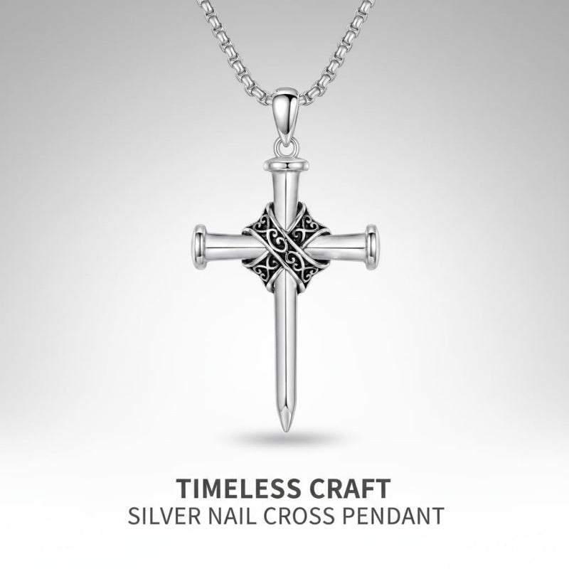 Sterling Silver Cross Pendant Necklace Christian Religious Jewelry Gifts for Anniversary