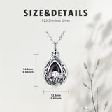 Sterling Silver Personalized Red Cubic Zirconia Butterfly Hummingbird Urn Necklace for Ashes
