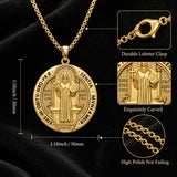 Patron Saint Medal Gold Plated Catholic Pendant Christian Religious Necklace Amulet Jewelry