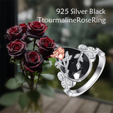 Sterling Silver Vintage Flower Rose Flower Tree Tree of Life Ring for Women
