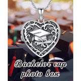 925 Sterling Silver Graduation Cap Locket Necklace Pictures Photo Keep Someone Near to You Custom Lockets Jewelry