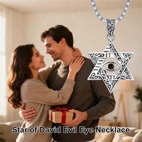 Sterling Silver Star of David Chai Cross Evil Eye Lion of Judah Menorah Tree of Life Protection Pendant Necklace