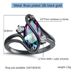 Copper Created Opal Amethyst Rainbow CZ Marquise Ring for Women