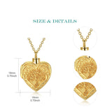 10K Gold Cremation Jewelry for Ashes Personalize Solid Gold Tree of Life Heart Urn Necklace for Ashes