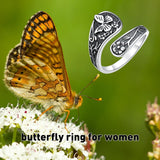 Sterling Silver Turquoise Hummingbird Butterfly Sunflower Adjustable Spoon Ring