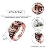 Sterling Silver Heart 10K 14K 18K Gold Personalized Photo High School College Graduation Ring