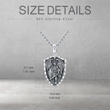 Sterling Silver Saint Michael Saint Christopher Amulet Pendant Necklace for Men