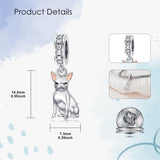 Sterling Silver Cubic Zirconia Yorkshire Boston Terrier Chihuahua Dachshund  Bead Charms